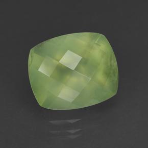 Prehnita verde natural de 5,29 ct, corte cojín, translúcido