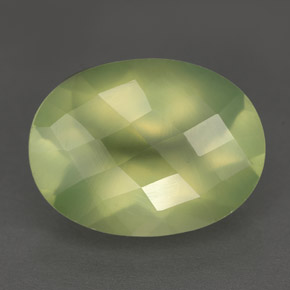Prehnita verde natural de 9,74 ct, transparente, transparente / translúcido