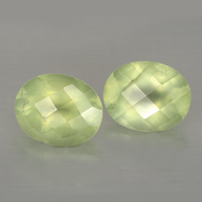 Gemas de prehnita verde natural de  ct, transparente, transparente / translúcido