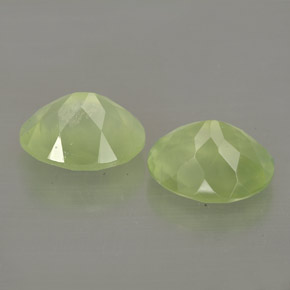 Gemas de prehnita verde natural de  ct, transparente, transparente / translúcido