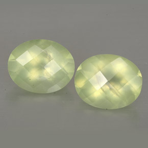 Gemas de prehnita verde natural de  ct, transparente, transparente / translúcido