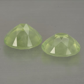 Gemas de prehnita verde natural de  ct, transparente, transparente / translúcido