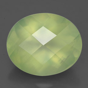 Prehnita verde natural de 4,99 ct, transparente, transparente / translúcido