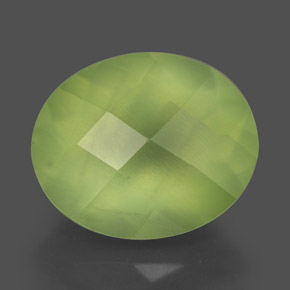 Prehnita verde natural de 4,91 ct, transparente, transparente / translúcido