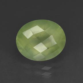 Prehnita verde natural de 4,92 ct, corte óvalo, translúcido