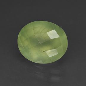Prehnita verde natural de 4,92 ct, corte óvalo, translúcido