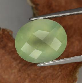 Prehnita verde natural de 4,81 ct, corte óvalo, translúcido
