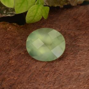 Prehnita verde natural de 4,98 ct, corte óvalo, translúcido