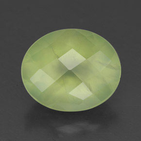 Prehnita verde natural de 4,45 ct, transparente, transparente / translúcido