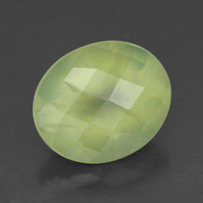 Prehnita verde natural de 4,45 ct, transparente, transparente / translúcido