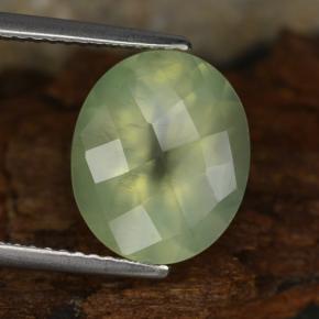 Prehnita verde natural de 4,78 ct, corte óvalo, translúcido