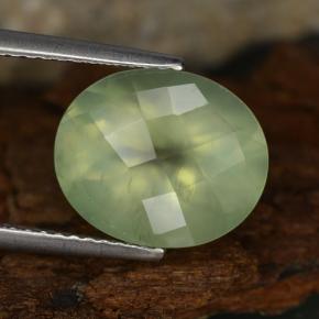 Prehnita verde natural de 4,78 ct, corte óvalo, translúcido