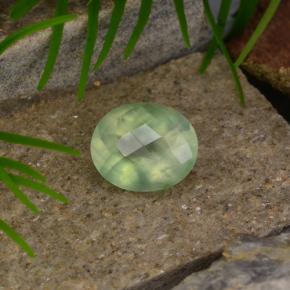 Prehnita verde natural de 4,81 ct, corte óvalo, translúcido