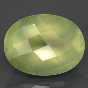 Prehnita verde natural de 10,90 ct, transparente, transparente / translúcido