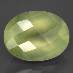 Prehnita verde natural de 10,90 ct, transparente, transparente / translúcido