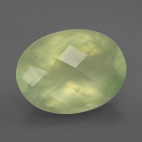 Prehnita verde natural de 9,56 ct, transparente, transparente / translúcido