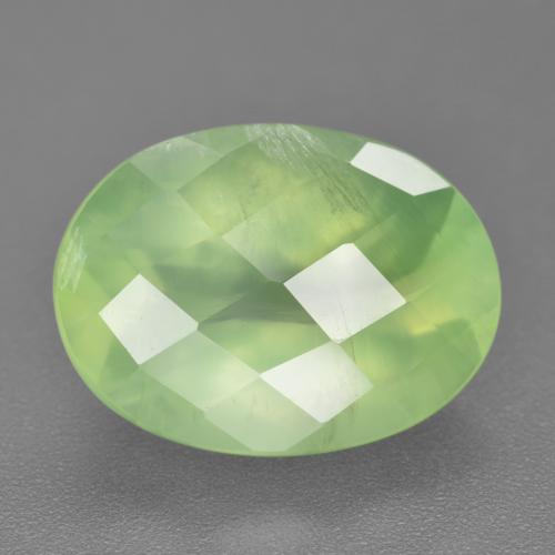 Prehnita verde natural de 10,27 ct, corte óvalo, translúcido