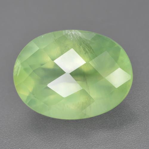 Prehnita verde natural de 10,27 ct, corte óvalo, translúcido