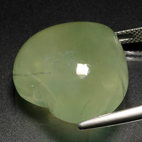 Prehnita verde natural de 40,95 ct, transparente, transparente / translúcido