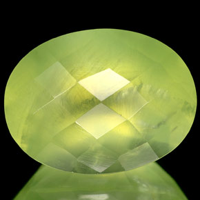 Prehnita verde natural de 10,90 ct, transparente, transparente / translúcido