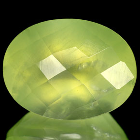 Prehnita verde natural de 10,90 ct, transparente, transparente / translúcido