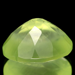 Prehnita verde natural de 10,90 ct, transparente, transparente / translúcido