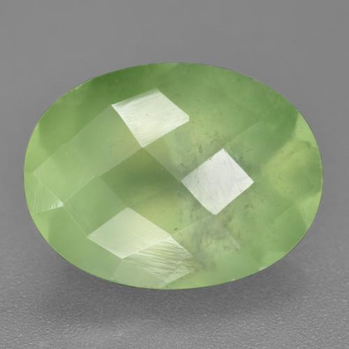 Prehnita verde natural de 9,84 ct, corte óvalo, translúcido