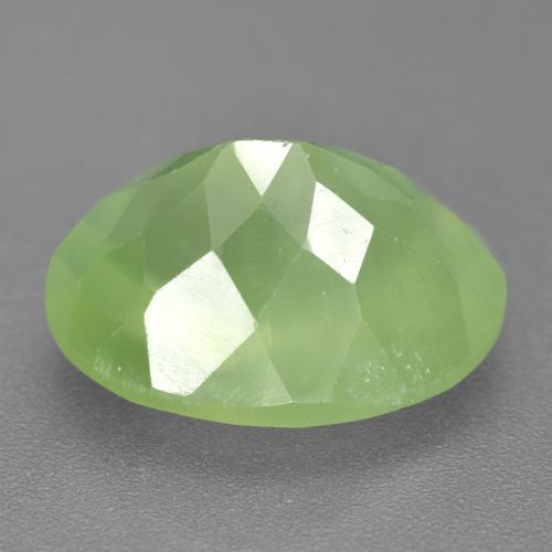 Prehnita verde natural de 9,84 ct, corte óvalo, translúcido