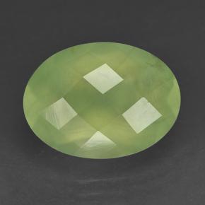 Prehnita verde natural de 9,22 ct, corte óvalo, translúcido