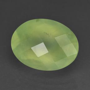 Prehnita verde natural de 9,22 ct, corte óvalo, translúcido