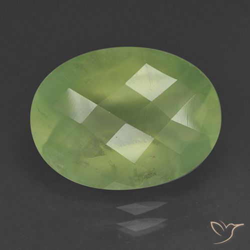 9.09ct Natural Verde amarillento Prehnite, Ovalada, Translúcido