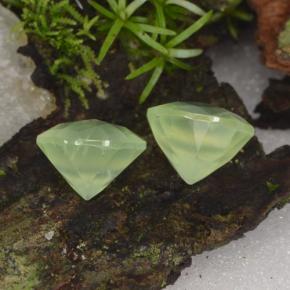 Gemas de prehnita verde natural de 3,95 ct, corte redondo, translúcido