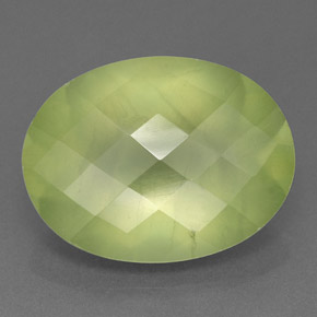 Prehnita verde natural de 8,52 ct, transparente, transparente / translúcido