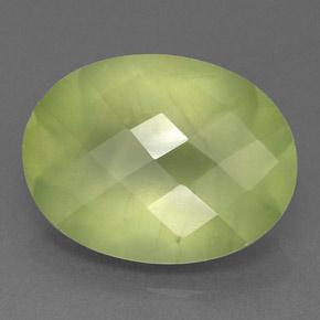 Prehnita verde natural de 8,52 ct, transparente, transparente / translúcido