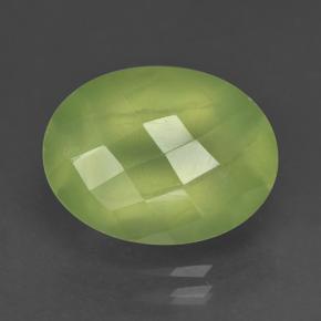 Prehnita verde natural de 9,97 ct, corte óvalo, translúcido