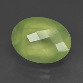 Prehnita verde natural de 9,97 ct, corte óvalo, translúcido