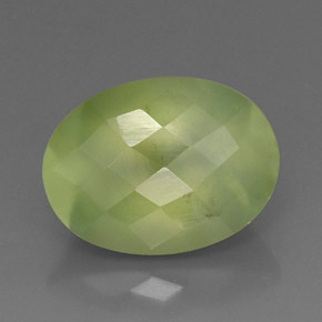 Prehnita verde natural de 10,75 ct, transparente, transparente / translúcido