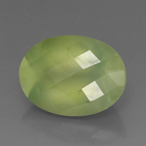 Prehnita verde natural de 10,75 ct, transparente, transparente / translúcido