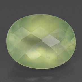 Prehnita verde natural de 6,57 ct, transparente, transparente / translúcido