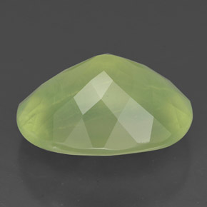 Prehnita verde natural de 6,57 ct, transparente, transparente / translúcido