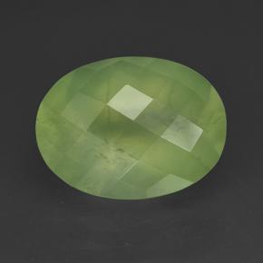 Prehnita verde natural de 9,64 ct, corte óvalo, translúcido