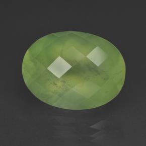 Prehnita verde natural de 9,64 ct, corte óvalo, translúcido