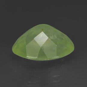 Prehnita verde natural de 9,64 ct, corte óvalo, translúcido