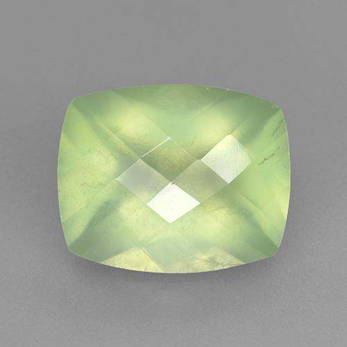 Prehnite Verde natural de 5.37 ct, Corte Cojín, Translúcido