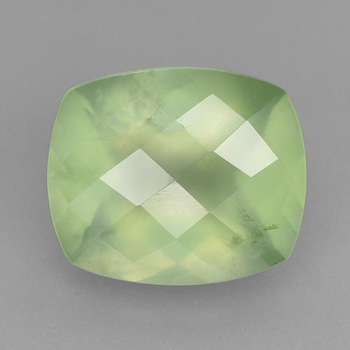 Prehnita verde natural de 5,41 ct, corte cojín, translúcido