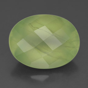 Prehnita verde natural de 9,33 ct, transparente, transparente / translúcido