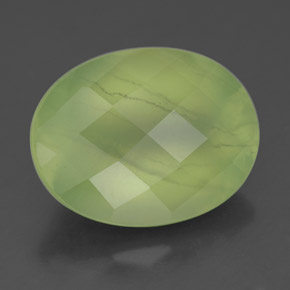 Prehnita verde natural de 9,33 ct, transparente, transparente / translúcido