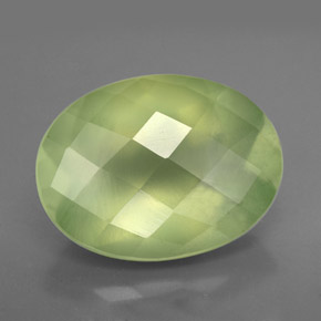 Prehnita verde natural de 8,87 ct, transparente, transparente / translúcido