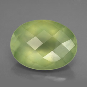 Prehnita verde natural de 8,87 ct, transparente, transparente / translúcido