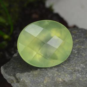 Prehnita verde natural de 4,79 ct, corte óvalo, translúcido